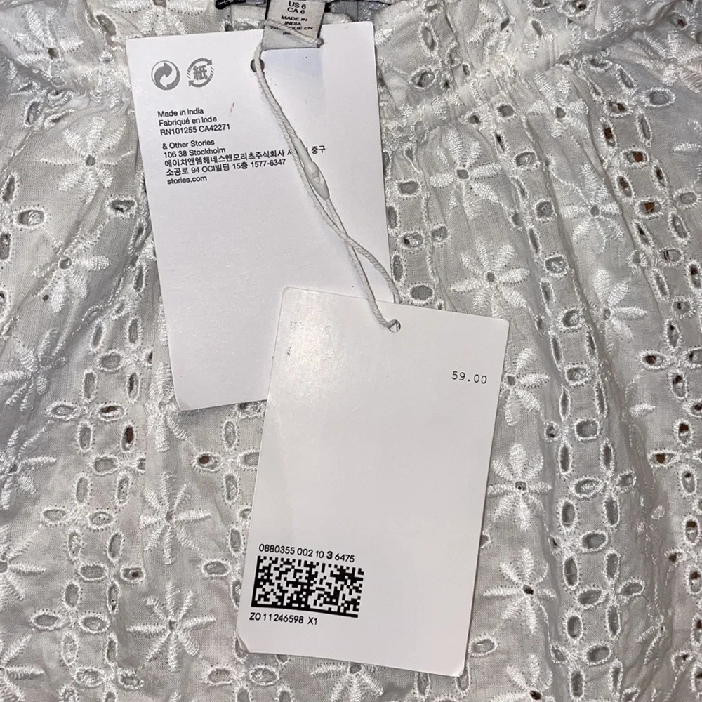 & Other Stories US 6 White Blouse NWT - Picture 5 of 6